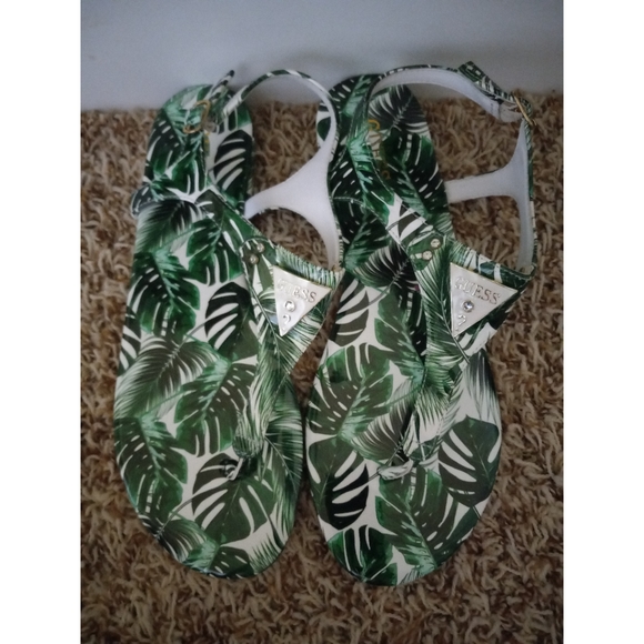 Guess Factory Carmela Leafy T-Strap Sandals - Picture 2 of 3